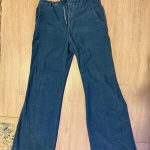 Vintage Blue high/mid-waisted corduroy flare pants